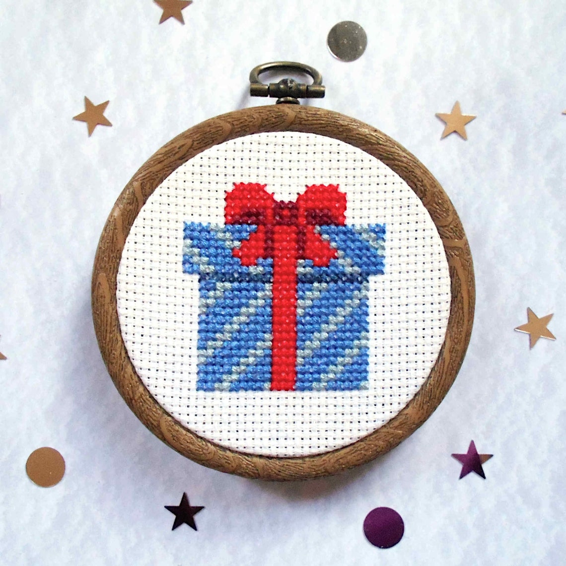 Present Cross Stitch Kit Gift Box Mini Counted Cross Stitch