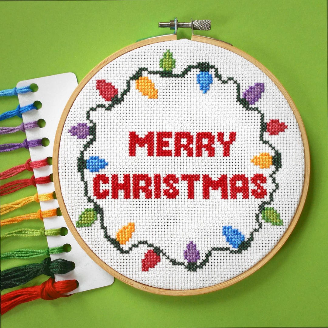 Simple Christmas Cross Stitch Project for Kids - Budget Friendly Crafting