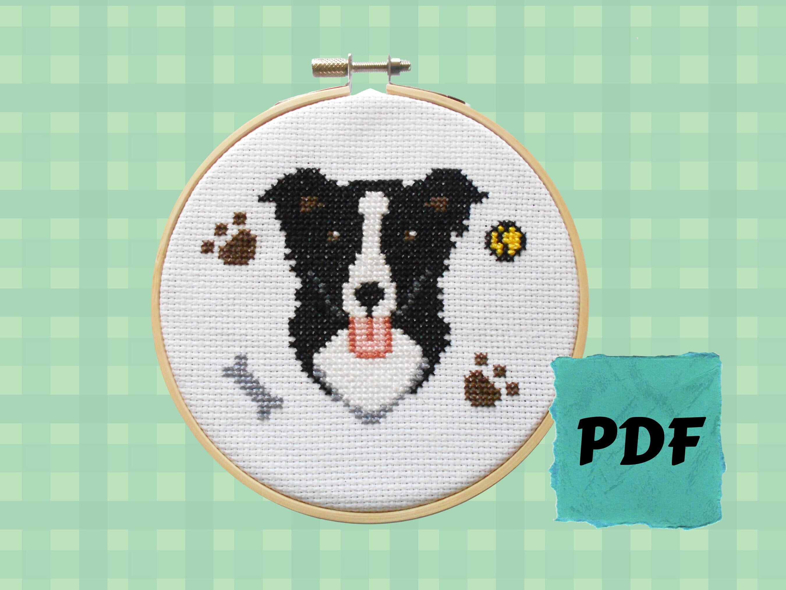 Border Collie Dog Cross Stitch Pattern PDF Instant Download - Beginners ...
