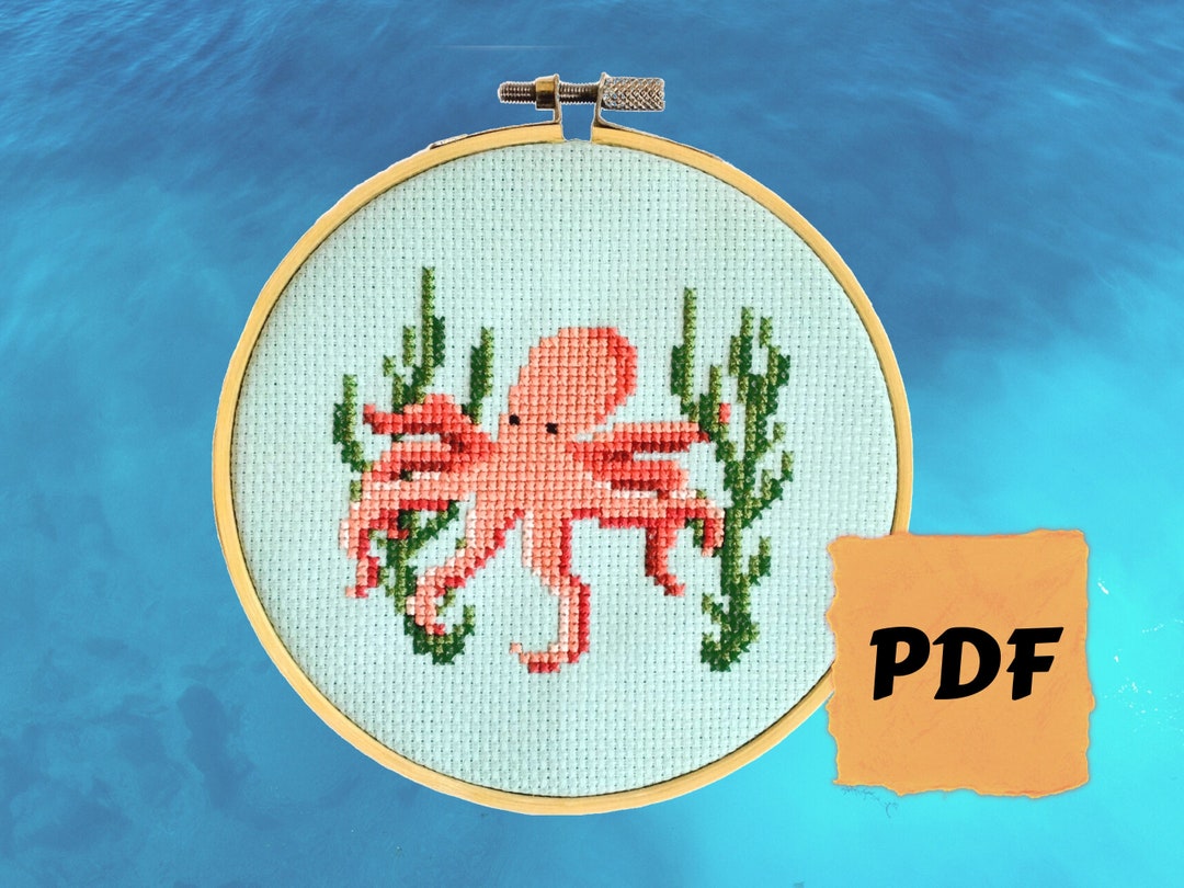 Octopus Cross Stitch Pattern PDF Instant Download Beginners Counted
