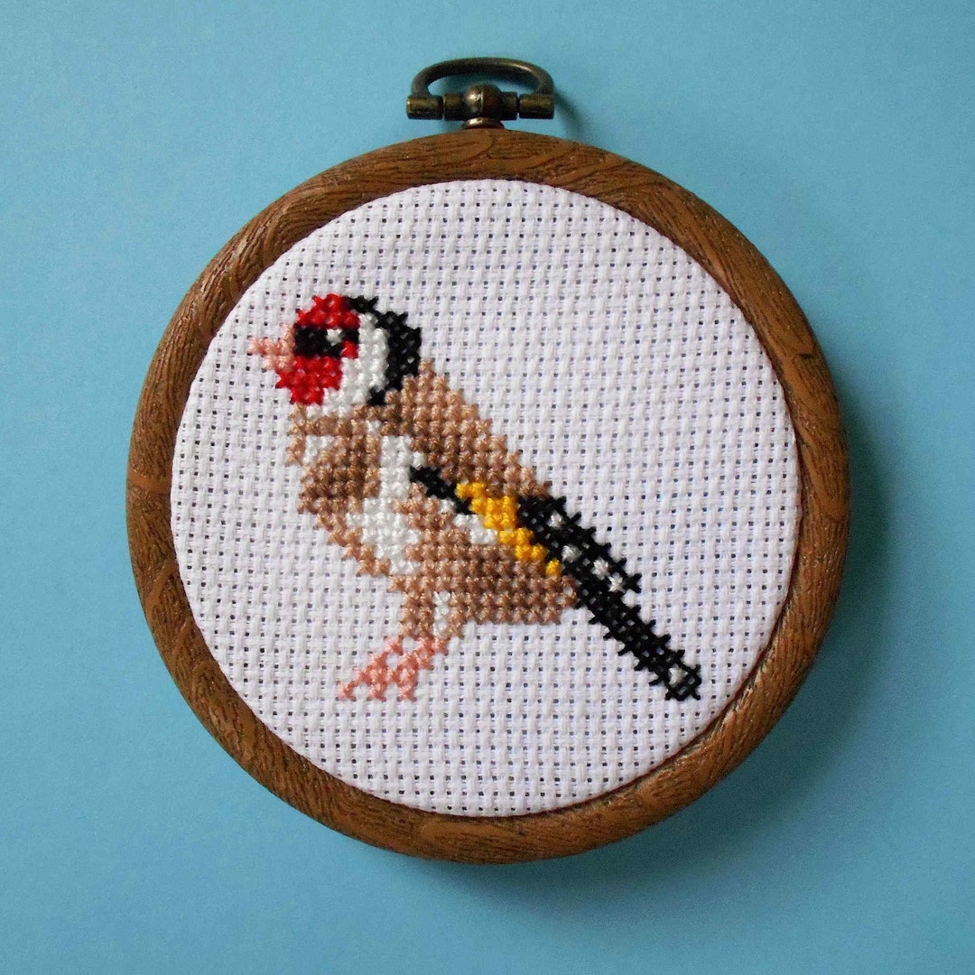 Goldfinch Cross Stitch Kit Beginners Counted Cross Stitch Etsy UK