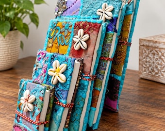Handmade Sari Fabric Journal | Recycled Paper Notebook, Indian Vintage Diary