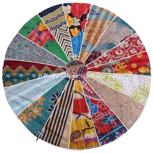 Vintage Cotton Patchwork Floor Cushion Cover – Handmade Boho Pillow Case – Large Seating Pouf Cover, Bohemian Decor Pack Of 5 Pcs