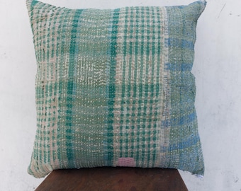 Vintage Kantha Kissenbezug: Boho Kissenbezug, 45 x 45 cm