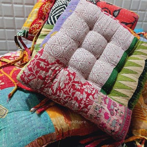 Chair Pad - Vintage Kantha handmade Soft chair seat pad dining bed room garden kitchen mat cushion Garden Bench Cushion Pad Seat Pad