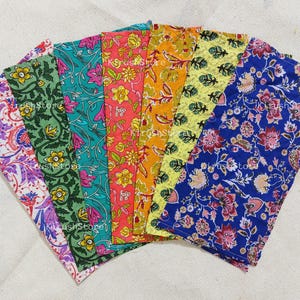 Napkin - 20 Pcs Indian  Hand block Printed Napkin 100% Cotton Cloth Napkins Eco Friendly Reusable Cloth Napkins