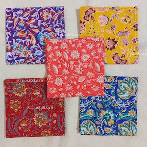Napkin - Mix Assorted Hand block Printed Napkin 100% Cotton Cloth Napkins 20 Pcs Indian  Eco Friendly Reusable Cloth Napkins, Christmas Gift