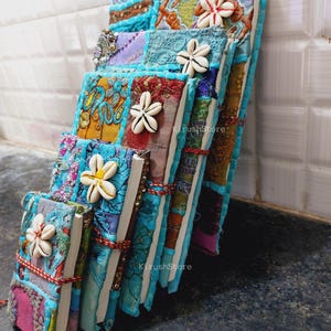 Handmade Sari Fabric Journal: Indian Vintage Diary, Recycled Paper (9x7 Inch)