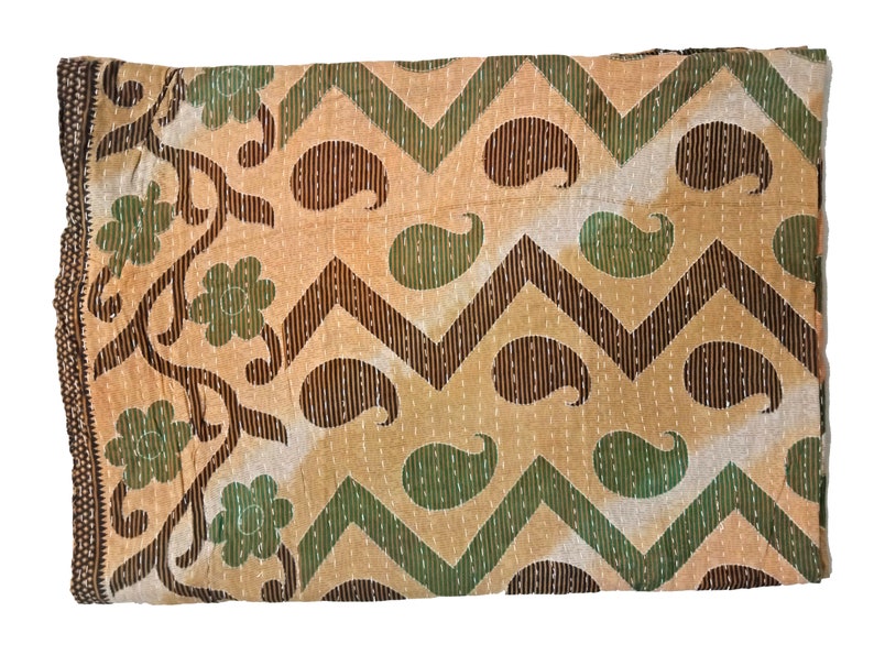 eclectic throw Beige paisley boho kantha throw quilt boho bedding boho kantha quilt kantha bedding bohemian bedding boho kantha throw