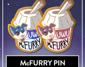 McFurry Pin RED & BLUE - Cute Furry Ice Cream Pin