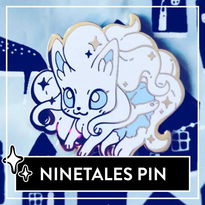 Alolan Ninetales Hard Enamel Pin - Cute Ninetales Chibi Pin 