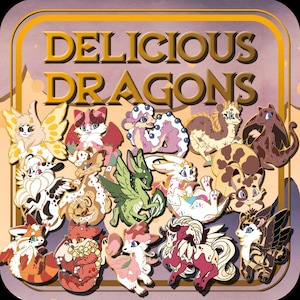 Delicious Dragons - Cute Pastry Dragons Enamel Pins - 15 different designs!