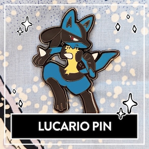 Pin de esmalte de fan art de Pokémon Lucario
