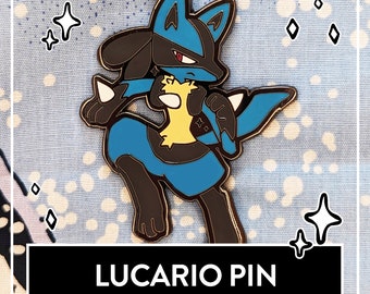 Pokemon Lucario Fanart Enamel Pin