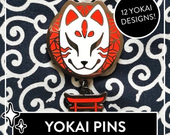 Myuna’s Japanese Yōkai Hard Enamel Pendant Pin Series
