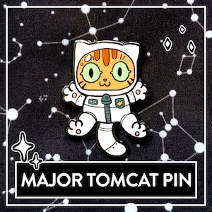 Major Tomcat Hard Enamel Pin – Cat Pin, PinGame, Hard Enamel Pin, Cat Accessory, Cute Pin, Comic Style Pin