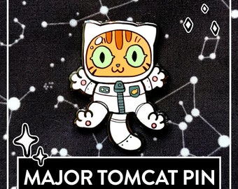 Major Tomcat Hard Enamel Pin – Cat Pin, PinGame, Hard Enamel Pin, Cat Accessory, Cute Pin, Comic Style Pin
