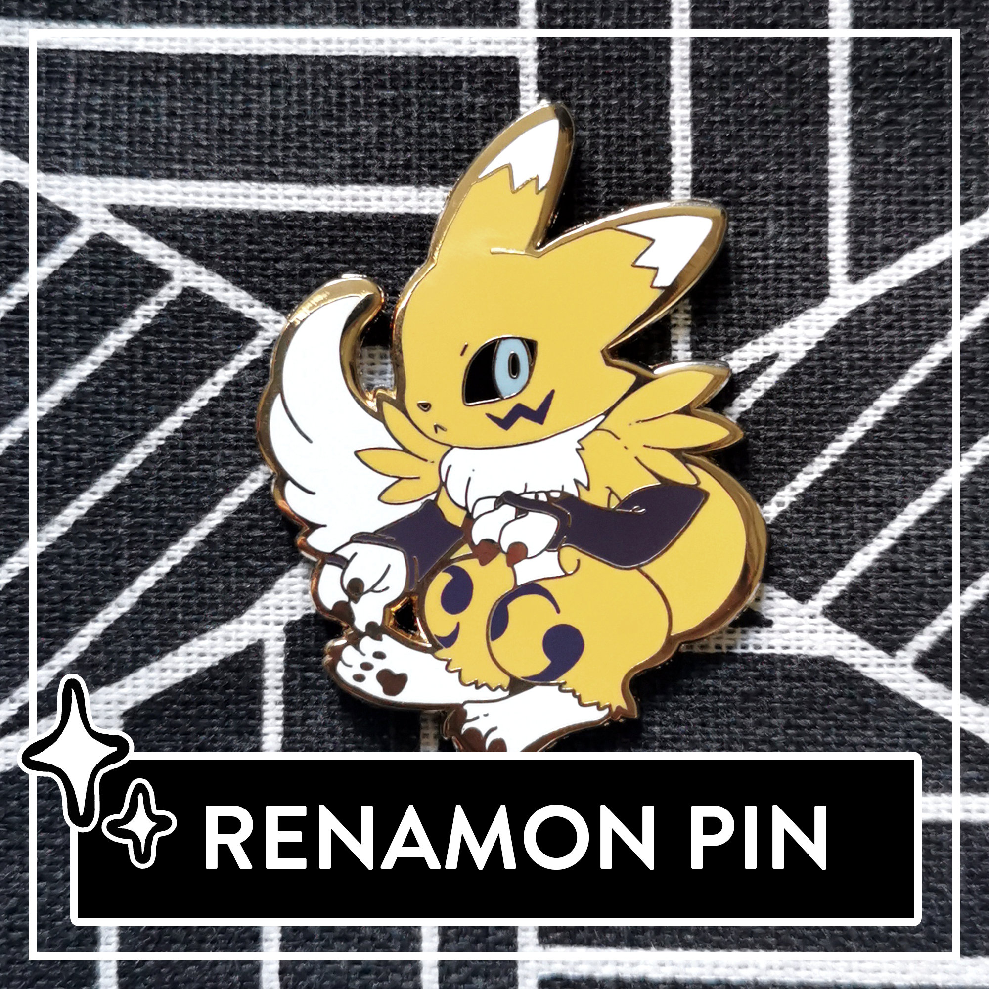 Digimon Patamon Hard Enamel Pin \u2013 Cute Digimon Fanart Pin.