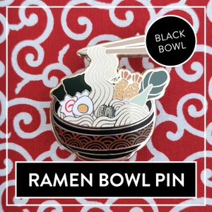 Épingle à ramen japonaise Myunas Weiß – Süßer Hard Enamel Pin für Liebhaber der Japanischen Nudelsuppe