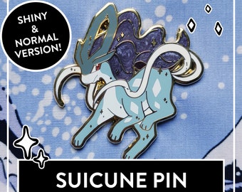 Suicune Fanart Pin with pearlescent details - Shiny and normal version Legendary Hard Enamel Pin