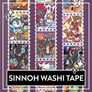 Sües Pokemon Stamp Washi Tape "Greetings from Sinnoh"
