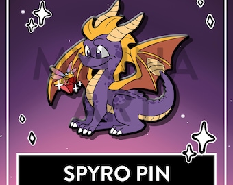 Pin de esmalte duro de Spyro el Dragón y Sparx Retro Gaming