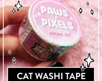 Süßes Paws'n'Pixels Stamp Washi Tape - niedliches Washi zum Dekorieren von Scrapbooks & mehr