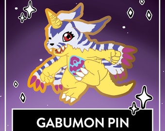 Digimon Gabumon Hard Enamel Pin – Cute Digimon Fanart Pin