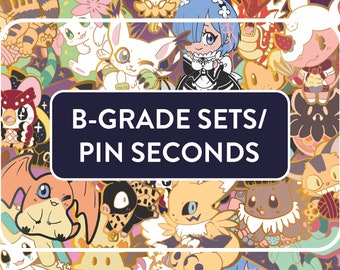 PIN SECONDS B-Grade Grab Bag, Lucky Bag with Hard Enamel Pins, Fanart, Own Art, Pop Culture <3 Surprise Bag with cute Pins