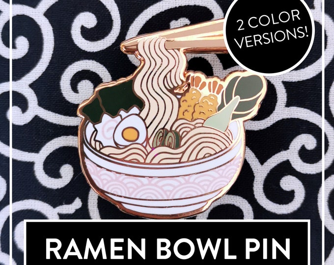 Myuna's Ramen Bowl Pin – Cute Japanese Culture Hard Enamel Pin for Ramen & Noodle Soup Lovers