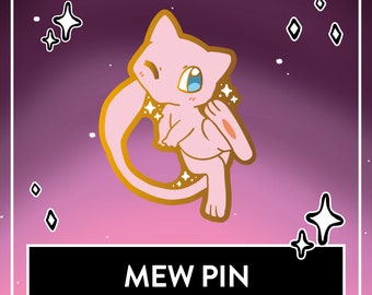 Pokemon Mew & Shiny Mew Fanart Enamel Pin