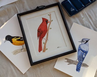 Custom Watercolor Painting of Various Birds