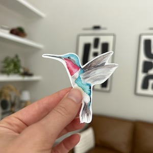 Cute Hummingbird Vinyl Sticker/ original Art Sticker