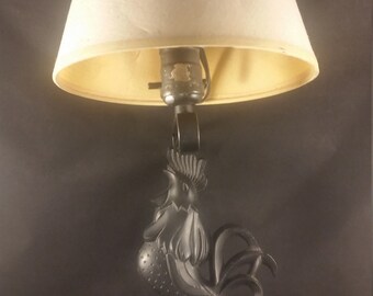 retro mid century black acrylic rooster cock lamp metal wall mount original vintage beige shade vintage lighting decor american 1950s usa - Mid Century Lamp retro mid century black acrylic rooster cock lamp metal wall mount original vintage beige shade vintage lighting decor american 1950s usa - Mid Century Lamp