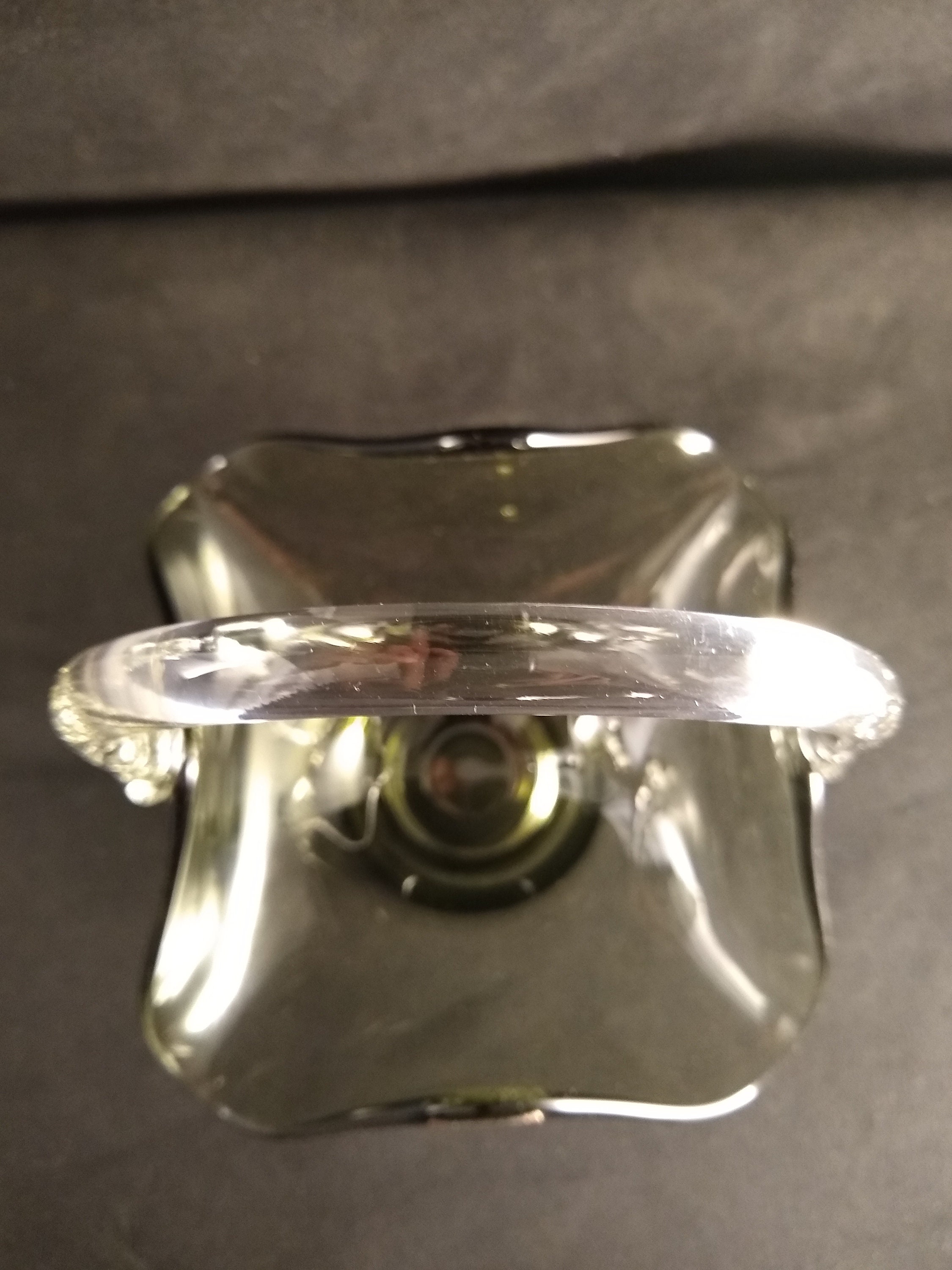 Midcentury Modern Candy Dish Art Glass Basket Viking Gray Etsy