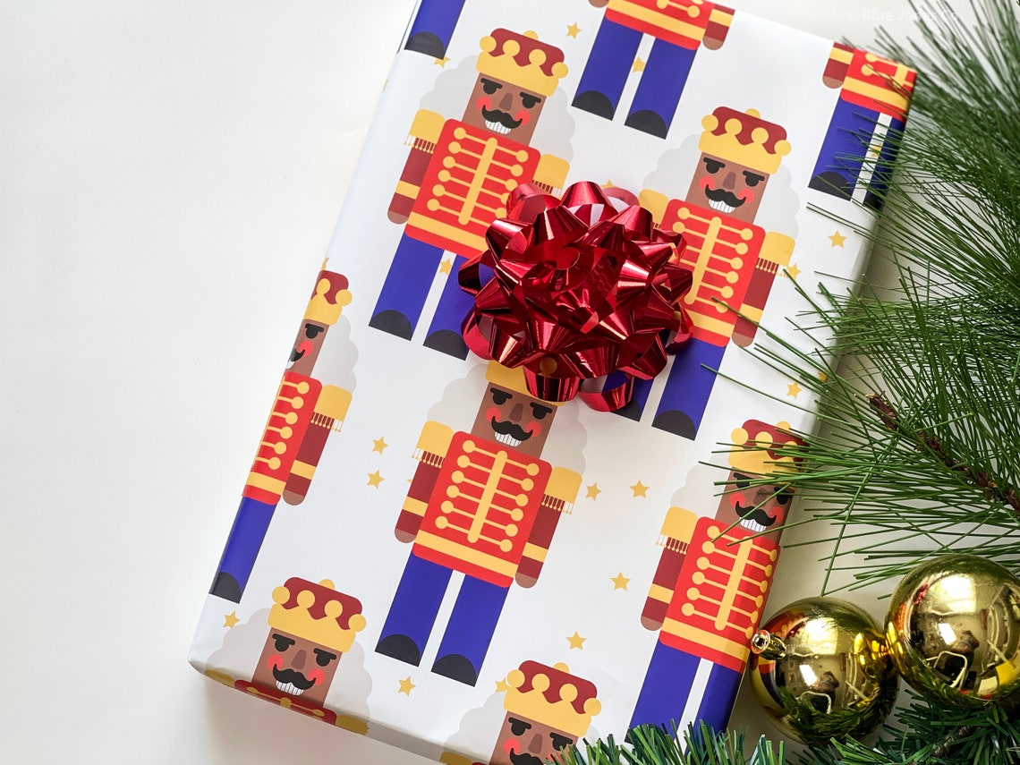 Black Nutcracker Luxury Christmas Wrapping Paper African | Etsy