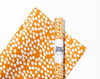 Orange Spotted Wrapping Paper Sheets