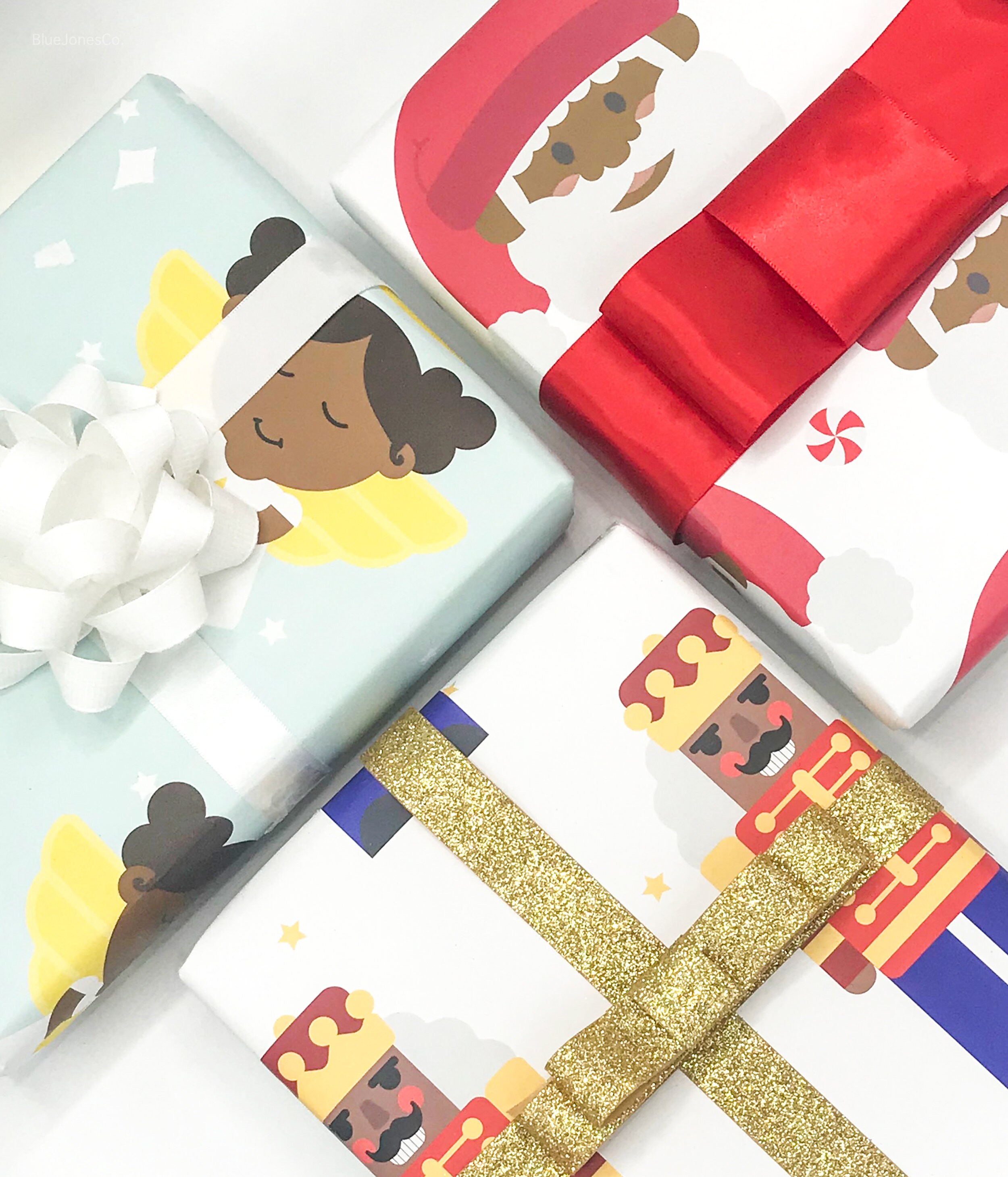 Black Santa Claus Luxury Christmas Wrapping Paper African American Santa  Christmas Gift Wrap Sheets 