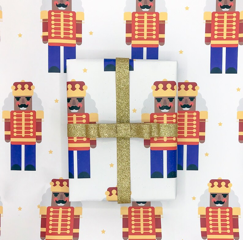 Black Nutcracker Luxury Christmas Wrapping Paper African Etsy