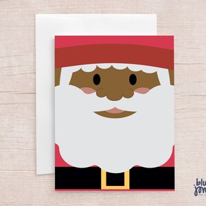 Ho Ho Ho African American Santa Claus Card Blank Cards Handmade Cards Santa Card Black History Merry Christmas Cards