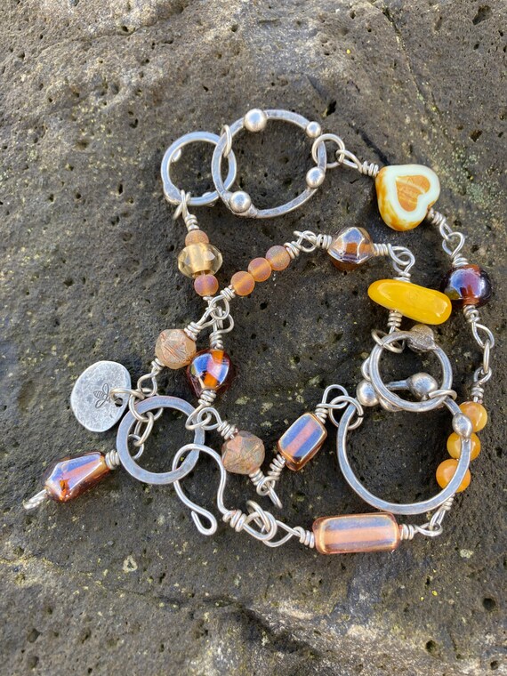 Beaded soldered bracelet Etsy