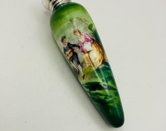 Antyczny wiktoriański porcelanowy flakon na perfumy – Birmingham 1904
