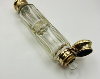 Antyczny wiktoriański flakon na perfumy z podwójnym zakończeniem, około 1890 roku
