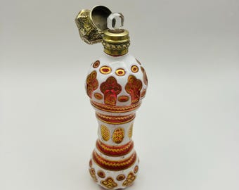 Antique French Overlay Perfume Bottle - Hallmarked circa 1880’s