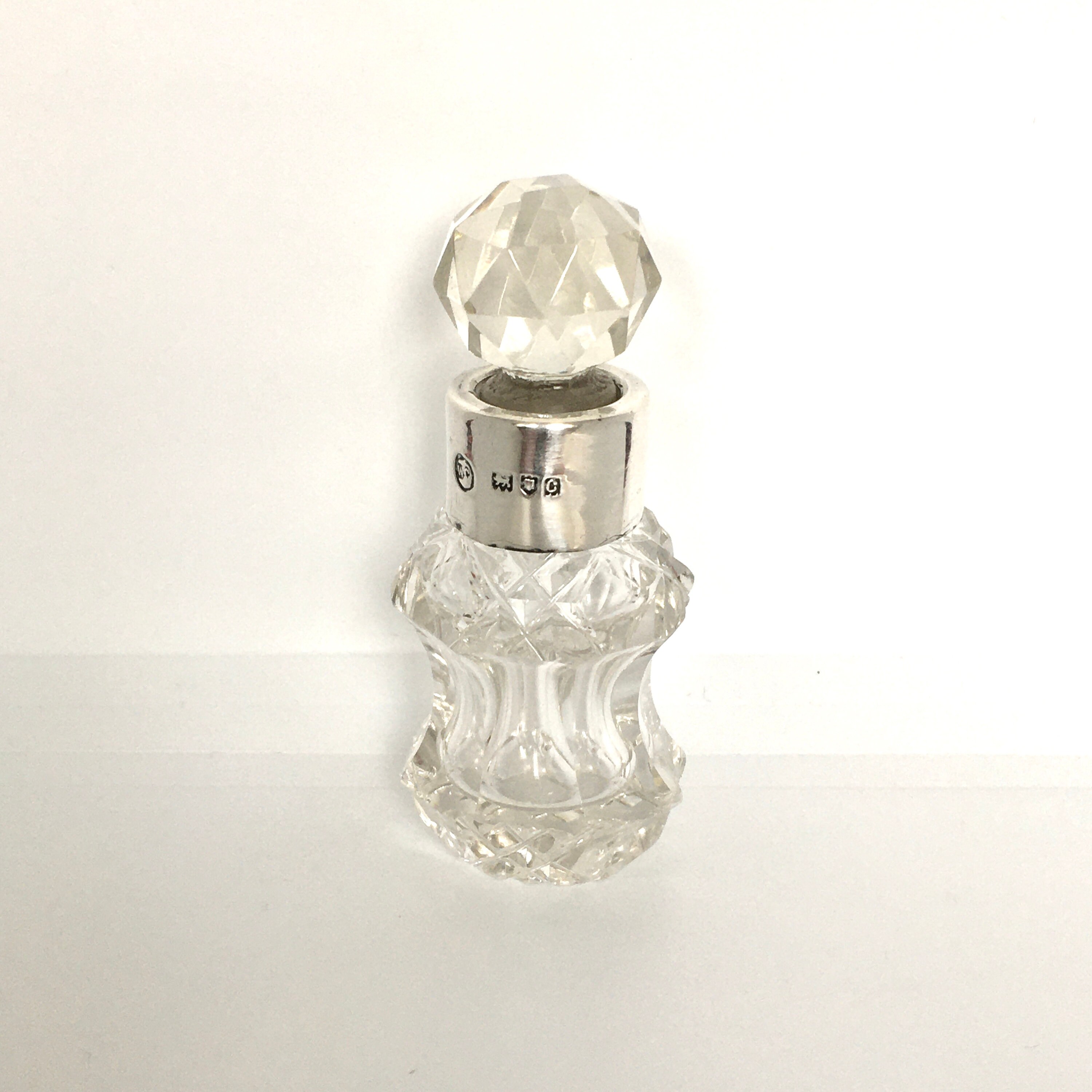 Image of 1898 London Cut Glass Scent Bottle - Hallmarked William Collins