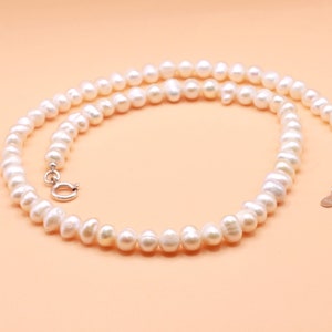 White PEARL Necklace: An Elegant White pear Accessory for Any Occasion, 925 Silver clasp Adjustable Necklace, pearl anklet, pearl bracelet