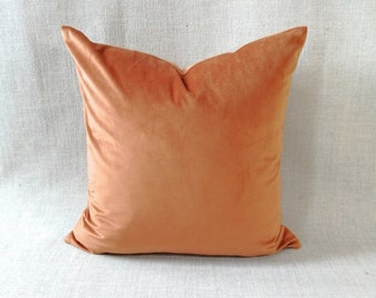 Orange velvet pillow | Etsy Orange Pillow Cover, Orange Decorative