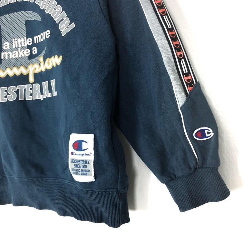 RARE!! Vintage Champion Side Tape Embroidery Big Logo Kids Sweatshirt