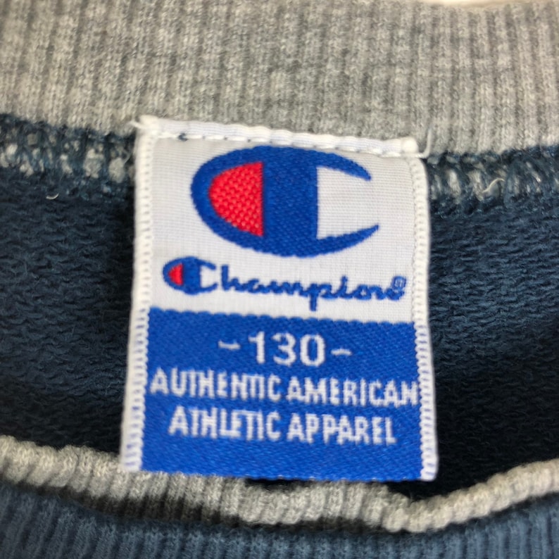RARE!! Vintage Champion Side Tape Embroidery Big Logo Kids Sweatshirt