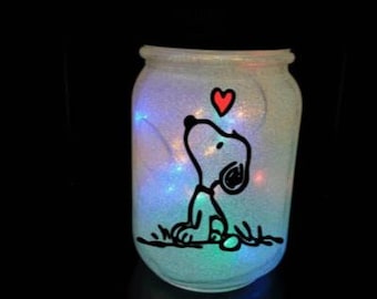 Snoopy lighted jar/cartoon/dog/love/valentine